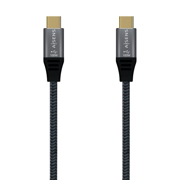 Aisens Cable USB 2.0 USB-C a USB-C 100W 5A 1m Gris Aisens Cable USB 2.0 USB-C a USB-C 100W 5A 1m Gris